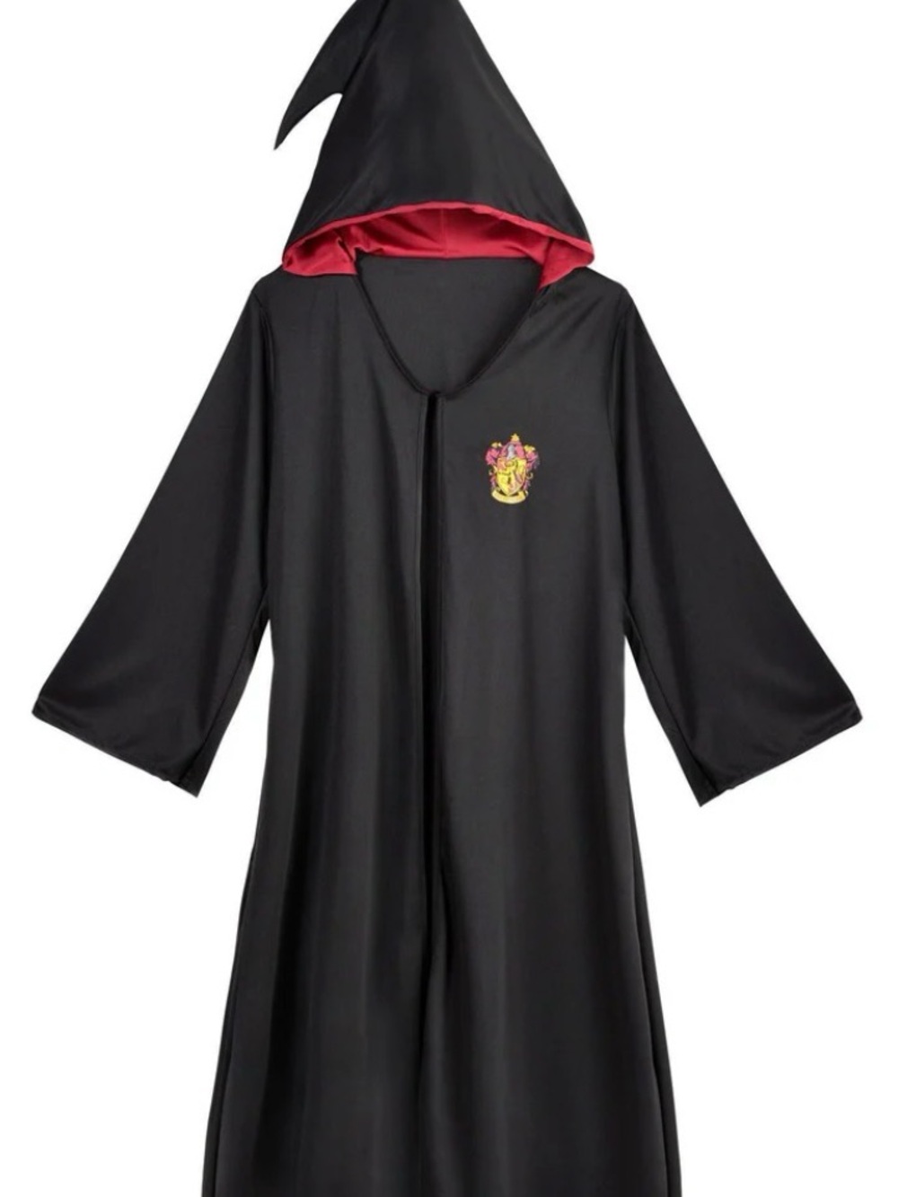 Harry Potter Kids Black Robe with Red Hood Lining and Gryffindor Crest